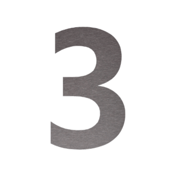 RVS huisnummer 3 - 48,8 x 80 cm - Geborsteld