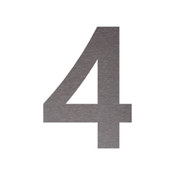 RVS huisnummer 4 - 23,3 x 30 cm - Geborsteld