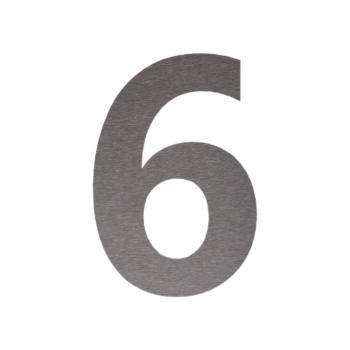 RVS huisnummer 6 - 10,1 x 15 cm - Geborsteld