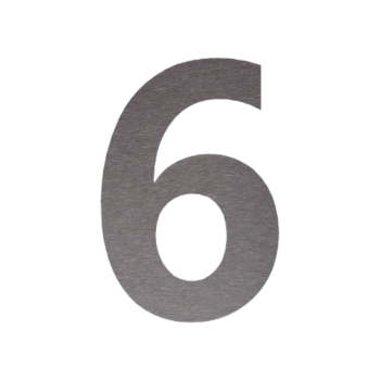 RVS huisnummer 6 - 33,6 x 50 cm - Geborsteld