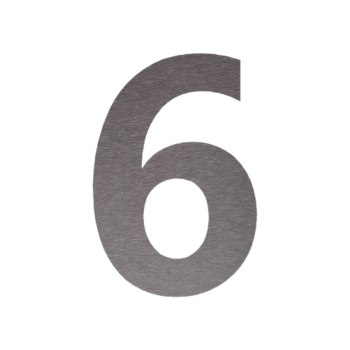 RVS huisnummer 6 - 53,7 x 80 cm - Geborsteld