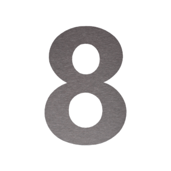 RVS huisnummer 8 - 10,3 x 15 cm - Geborsteld