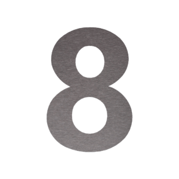 RVS huisnummer 8 - 20,7 x 30 cm - Geborsteld