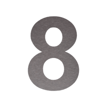 RVS huisnummer 8 - 34,2 x 50 cm - Geborsteld