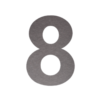 RVS huisnummer 8 - 55,2 x 80 cm - Geborsteld