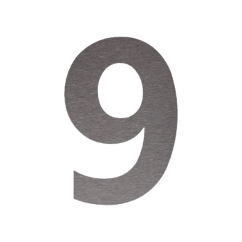 RVS huisnummer 9 - 10 x 15 cm - Geborsteld