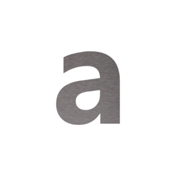 RVS huisnummer A - 26,1 x 30 cm - Geborsteld