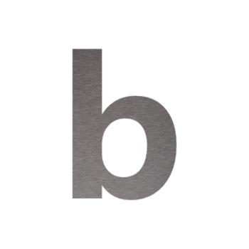 RVS huisnummer B - 15 x 22 cm - Geborsteld