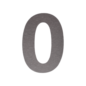 RVS huisnummer 0 - 10,4 x 15 cm - Zelfklevend