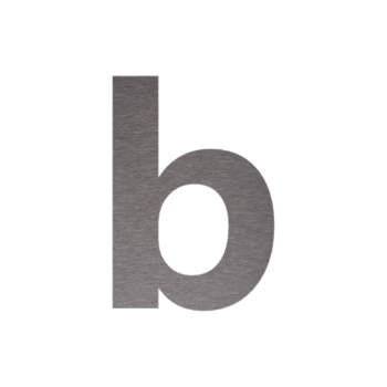 RVS huisnummer B - 9,9 x 15 cm - Zelfklevend