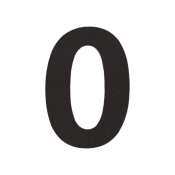 RVS huisnummer 0 - 55,4 x 80 cm - RAL9005 fijn structuur (zwart)