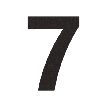 RVS huisnummer 7 - 34,8 x 50 cm - RAL9005 fijn structuur (zwart)