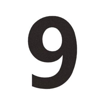 RVS huisnummer 9 - 10 x 15 cm - RAL9005 fijn structuur (zwart)