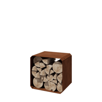 Cortenstaal houtopslag - Colorado 1 stuk - 40 x 40 x 40 cm