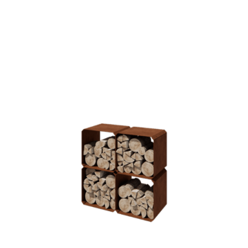 Cortenstaal houtopslag - Colorado 4 stuks - 40 x 40 x 40 cm