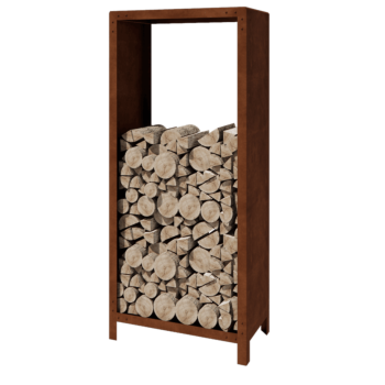 Cortenstaal houtopslag - Indiana - 80 x 40 x 180 cm