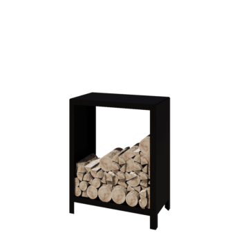 Stalen houtopslag - Indiana - 80 x 40 x 100 cm - RAL9005 mat (zwart)