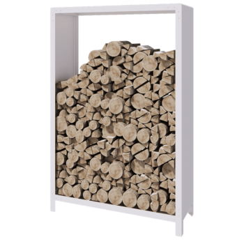 Stalen houtopslag - Indiana - 120 x 40 x 180 cm - RAL9010 mat (wit)