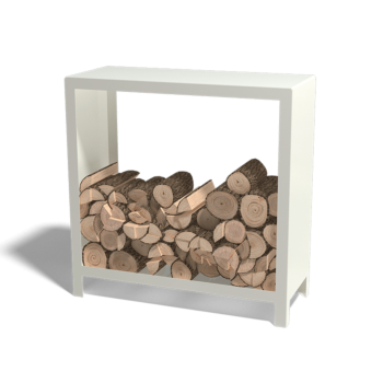 Stalen houtopslag - Indiana - 100 x 40 x 100 cm - RAL9010 mat (wit)