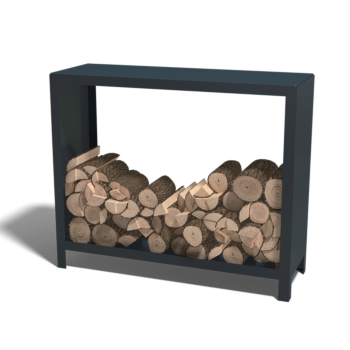 Stalen houtopslag - Indiana - 120 x 40 x 100 cm - RAL9005 mat (zwart)