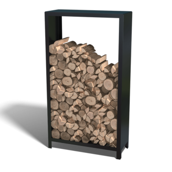 Stalen houtopslag - Indiana - 100 x 40 x 180 cm - RAL9005 mat (zwart)