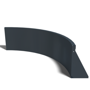 Stalen keerwand - Binnenbocht - 100 x 100 x 40 cm - RAL9005 mat (zwart)