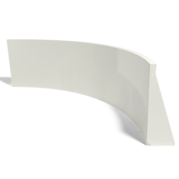 Stalen keerwand - Binnenbocht - 150 x 150 x 60 cm - RAL9010 mat (wit)