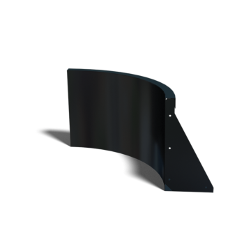 Stalen keerwand - Binnenbocht - 50 x 50 x 40 cm - RAL9005 mat (zwart)