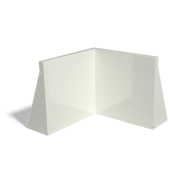 Stalen keerwand - Binnenhoek - 50 x 50 x 50 cm - RAL9010 mat (wit)