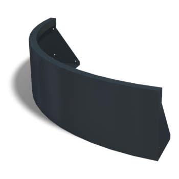 Stalen keerwand - Buitenbocht - 100 x 100 x 30 cm - RAL9010 mat (wit)