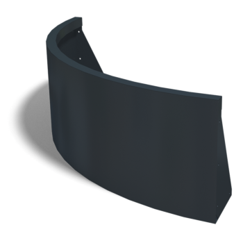 Stalen keerwand - Buitenbocht - 100 x 100 x 40 cm - RAL9010 mat (wit)