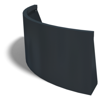 Stalen keerwand - Buitenbocht - 100 x 100 x 50 cm - RAL9005 mat (zwart)