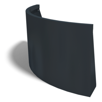 Gepoedercoat staal keerwand buitenbocht 100 x 100 cm (hoogte 60 cm)