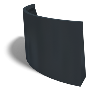 Stalen keerwand - Buitenbocht - 100 x 100 x 60 cm - RAL9005 mat (zwart)