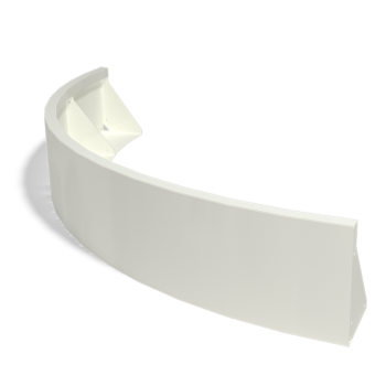 Stalen keerwand - Buitenbocht - 150 x 150 x 30 cm - RAL9010 mat (wit)