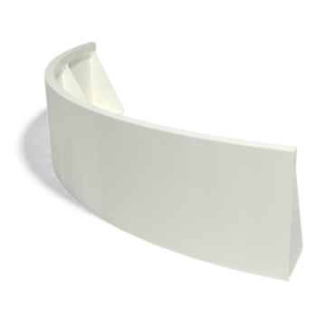Stalen keerwand - Buitenbocht - 150 x 150 x 40 cm - RAL9010 mat (wit)
