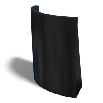 Stalen keerwand - Buitenbocht - 50 x 50 x 60 cm - RAL9005 mat (zwart)