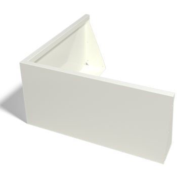 Stalen keerwand - Buitenhoek - 100 x 100 x 50 cm - RAL9010 mat (wit)