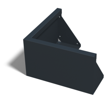 Stalen keerwand - Buitenhoek - 50 x 50 x 30 cm - RAL9010 mat (wit)