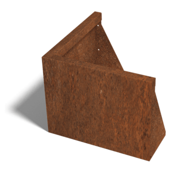 Cortenstaal keerwand buitenhoek 50 x 50 cm (hoogte 40 cm)