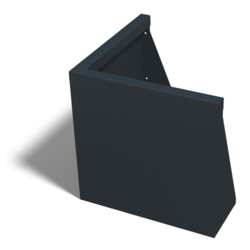 Stalen keerwand - Buitenhoek - 50 x 50 x 50 cm - RAL9010 mat (wit)