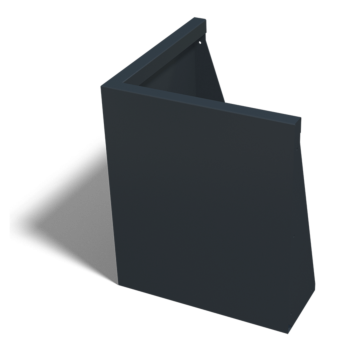 Stalen keerwand - Buitenhoek - 50 x 50 x 60 cm - RAL9005 mat (zwart)