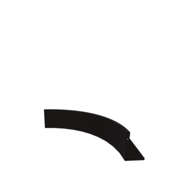 Stalen keerwand - Binnenbocht - 100 x 100 x 30 cm - RAL9005 mat (zwart)