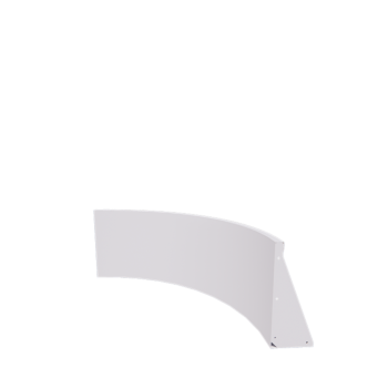Stalen keerwand - Buitenbocht - 100 x 100 x 50 cm - RAL9010 mat (wit)
