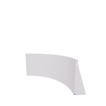 Stalen keerwand - Binnenbocht - 100 x 100 x 60 cm - RAL9010 mat (wit)