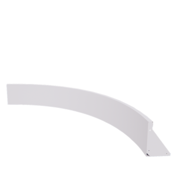 Stalen keerwand - Binnenbocht - 150 x 150 x 30 cm - RAL9010 mat (wit)