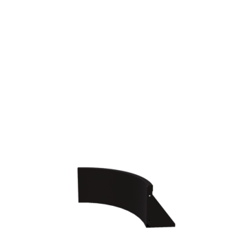 Stalen keerwand - Binnenbocht - 50 x 50 x 30 cm - RAL9005 mat (zwart)