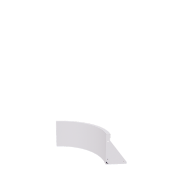 Stalen keerwand - Binnenbocht - 50 x 50 x 40 cm - RAL9010 mat (wit)