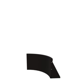 Stalen keerwand - Binnenbocht - 50 x 50 x 40 cm - RAL9005 mat (zwart)