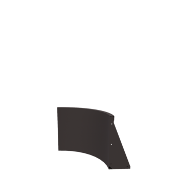 Stalen keerwand - Binnenbocht - 50 x 50 x 50 cm - RAL9005 mat (zwart)